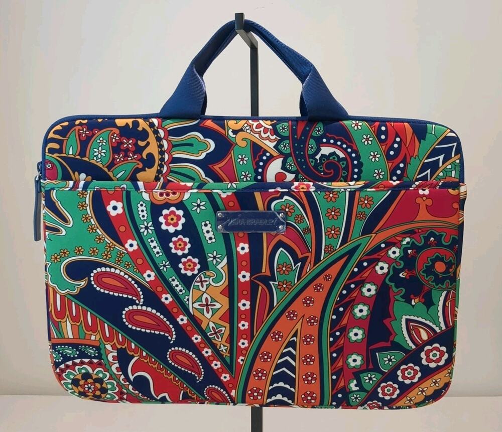 Vera Bradley Laptop Sleeve Venetian Paisley Colorful Neoprene Boho With Handle